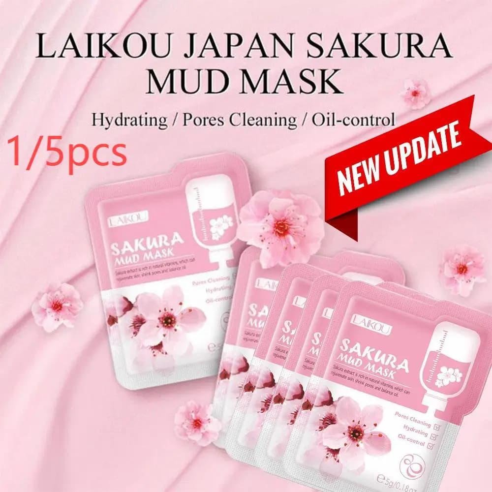 1/5 pezzi Sakura maschera al collagene idratazione profonda idratante condizionamento della pelle schiarente pulizia profonda levigante prodotto per la cura della pelle