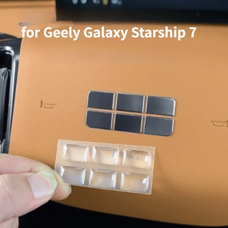 Decalcomania con logo del volante in resina epossidica su misura per accessorio interno Geely Galaxy Starship 7EMi