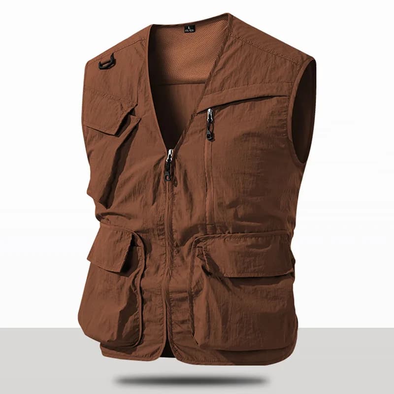 Gilet Multitasche da Uomo per Escursionismo, Pesca, Attività all'Aperto, Gilet Tattico da Fotografo, Gilet Cargo Senza Maniche in Rete