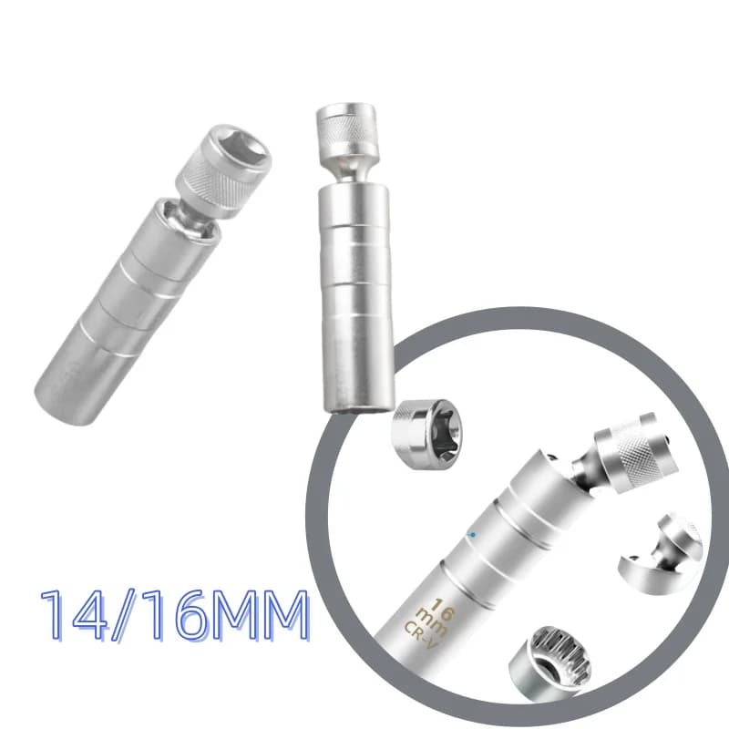 Spark Plug Socket Wrench Adapter 14mm 16mm Install Replace Repair Kit Swivel Torque Magnetic Remove Removal Gap Tool Car AUTO