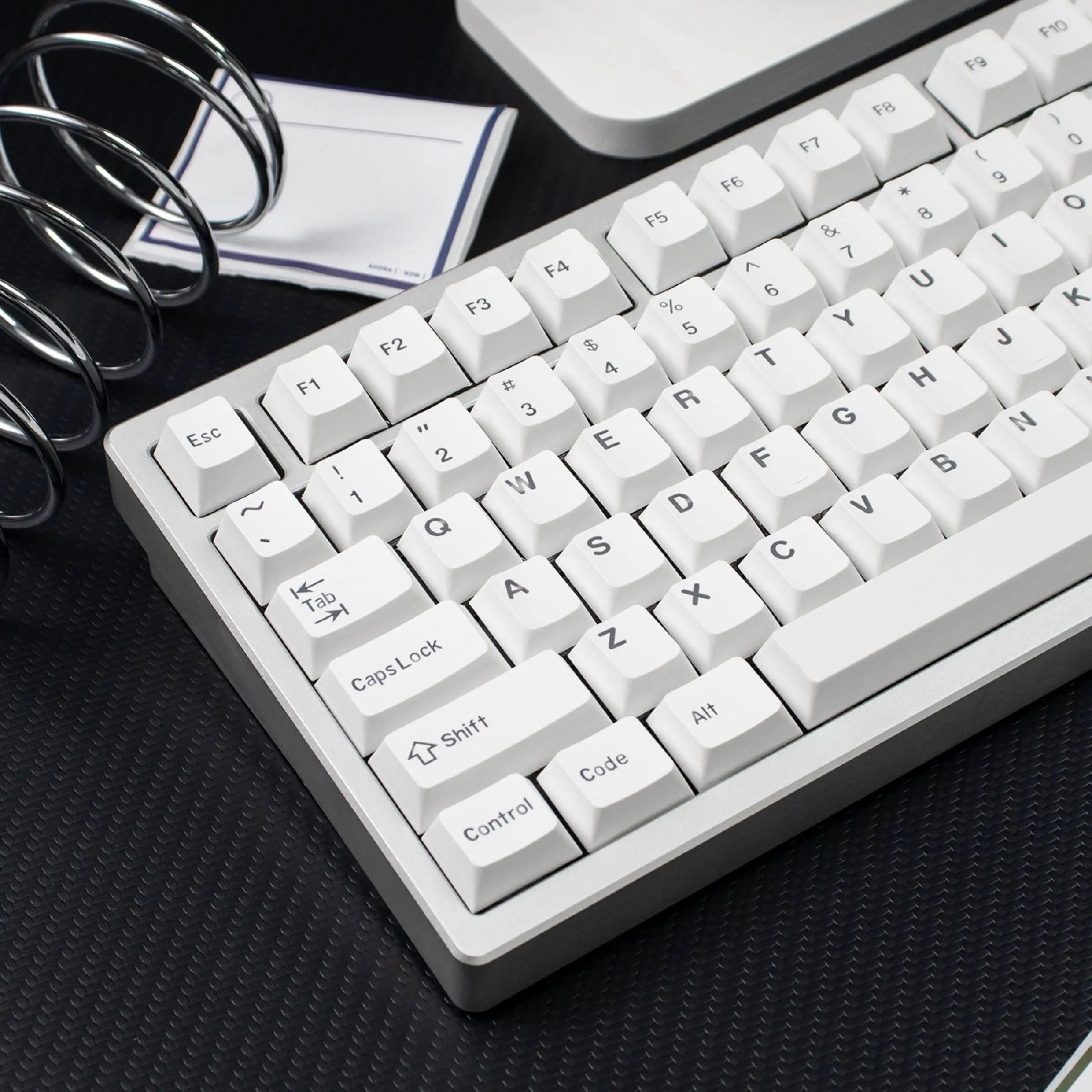 Keycaps bianchi minimalisti 155 tasti Double Shot Cherry profile PBT con retroilluminazione per tastiera meccanica MX