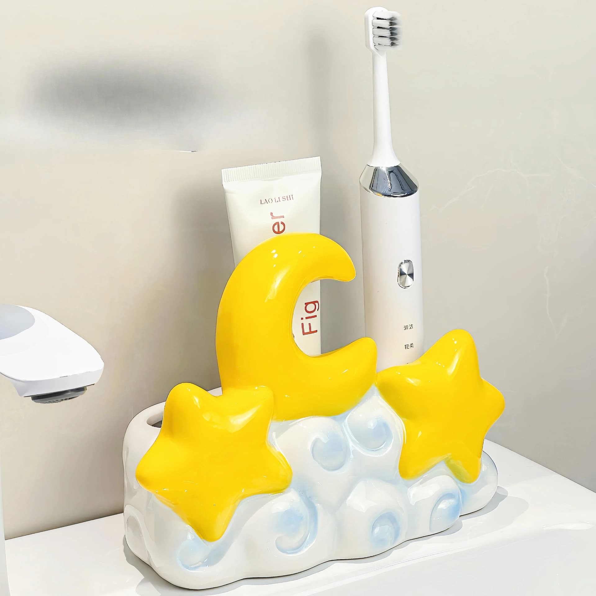 Porta spazzolino elettrico creativo Portaoggetti per denti in ceramica Porta spazzolino per dentifricio