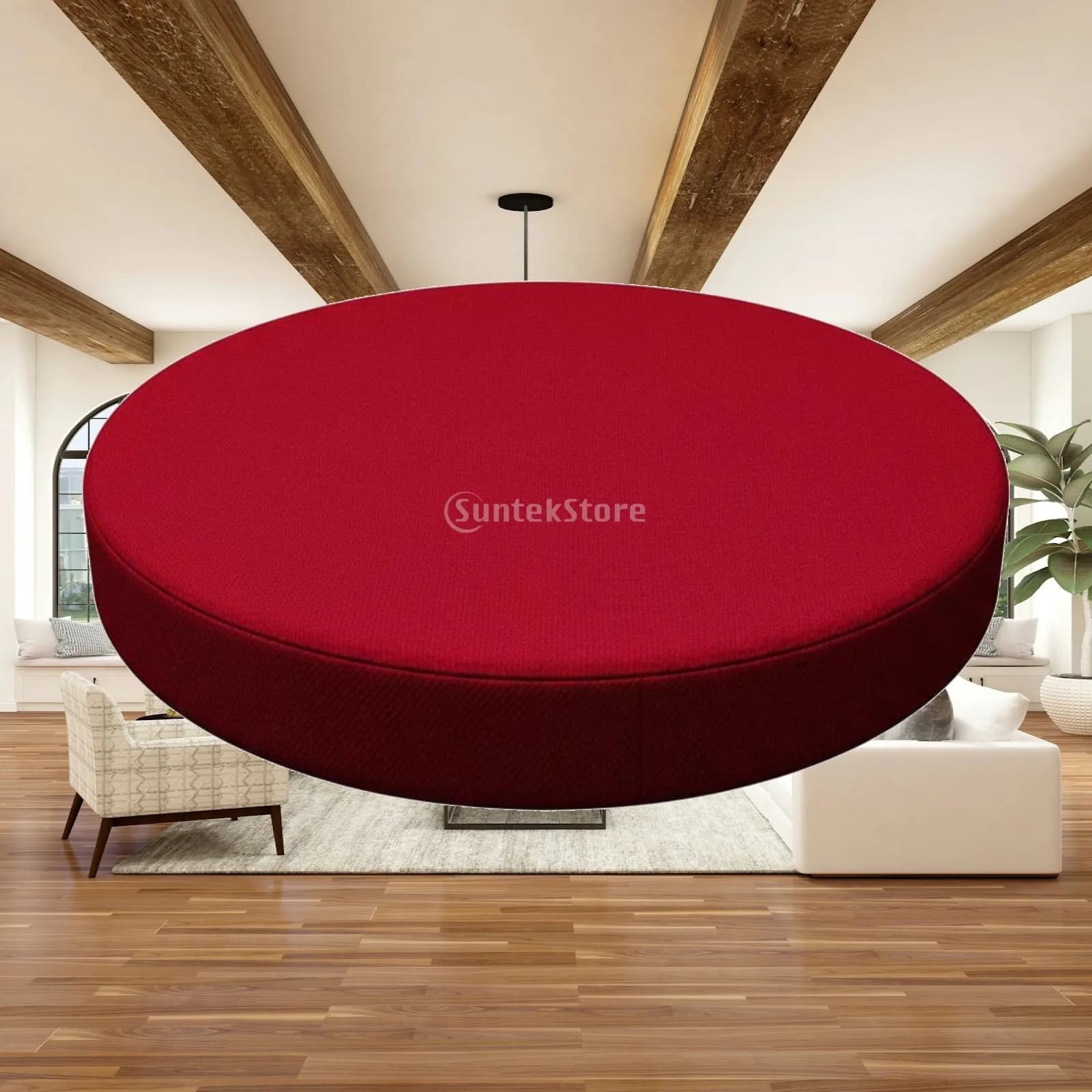 Breathable Linen Blend Meditation Cushion with Dense Sponge Fill and Non Slip Base for Yoga Studio Tatami Mat Comfort