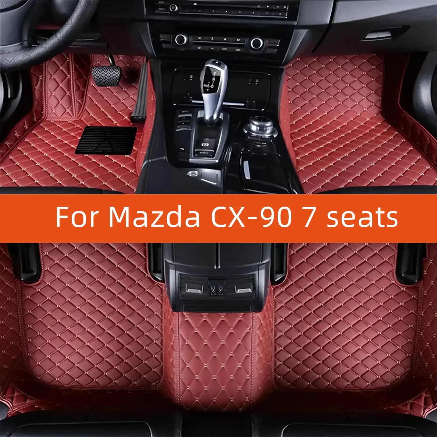 Tappetino per auto in pelle personalizzato per Mazda CX-90 7 posti 2023 2024 2025 2026 2027 Tappetino per auto Accessori interni