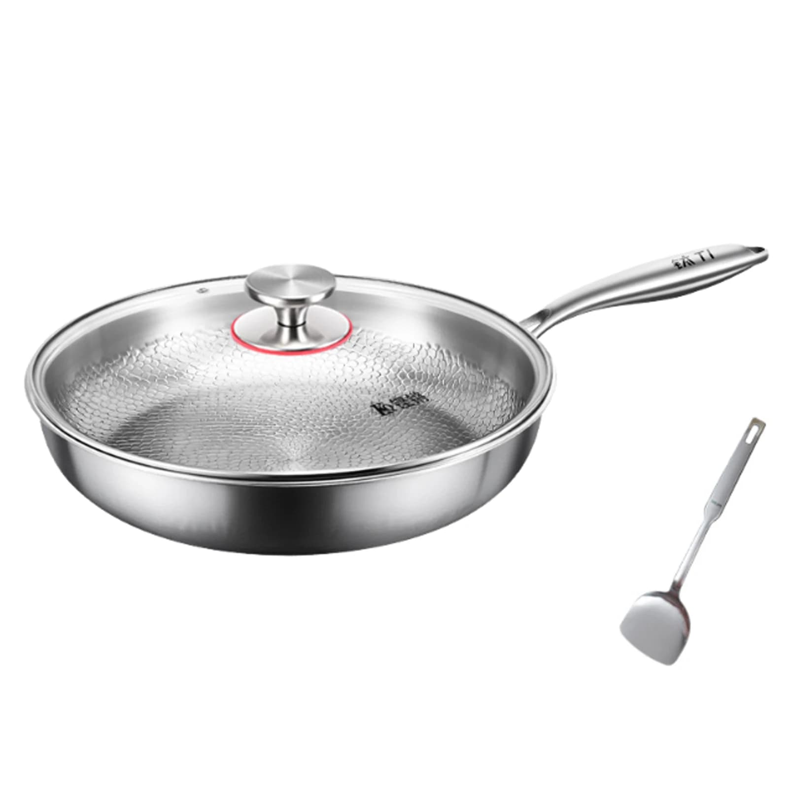 2025 New skip pan with lid Multifunctional non-stick pots Titanium hammered pan for kitchen