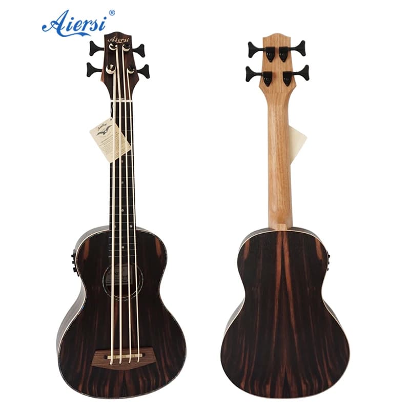 Cina made Custom Aiersi brand Java ebano Body Electric Bass ukulele free U bass Guitar strumenti a corde