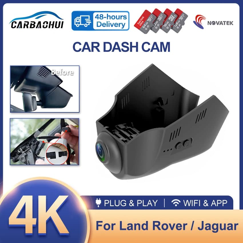 Dash Cam 4K for Land Rover Discovery Sport 2015-2019, For Jaguar XF XE 2016-2021,F-PACE 2016-2021, DVR camera for easy installation car
