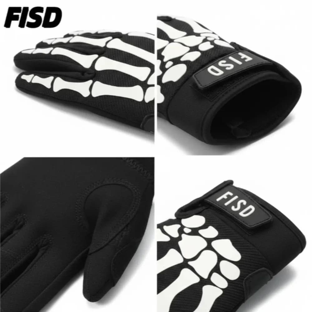 Guanti da Ciclismo Multifunzionali FISD, Guanti Luminosi per MX DH Rugby, Guanti da Moto in Silicone a Dita Lunghe, Taglie dalla S alla XXL