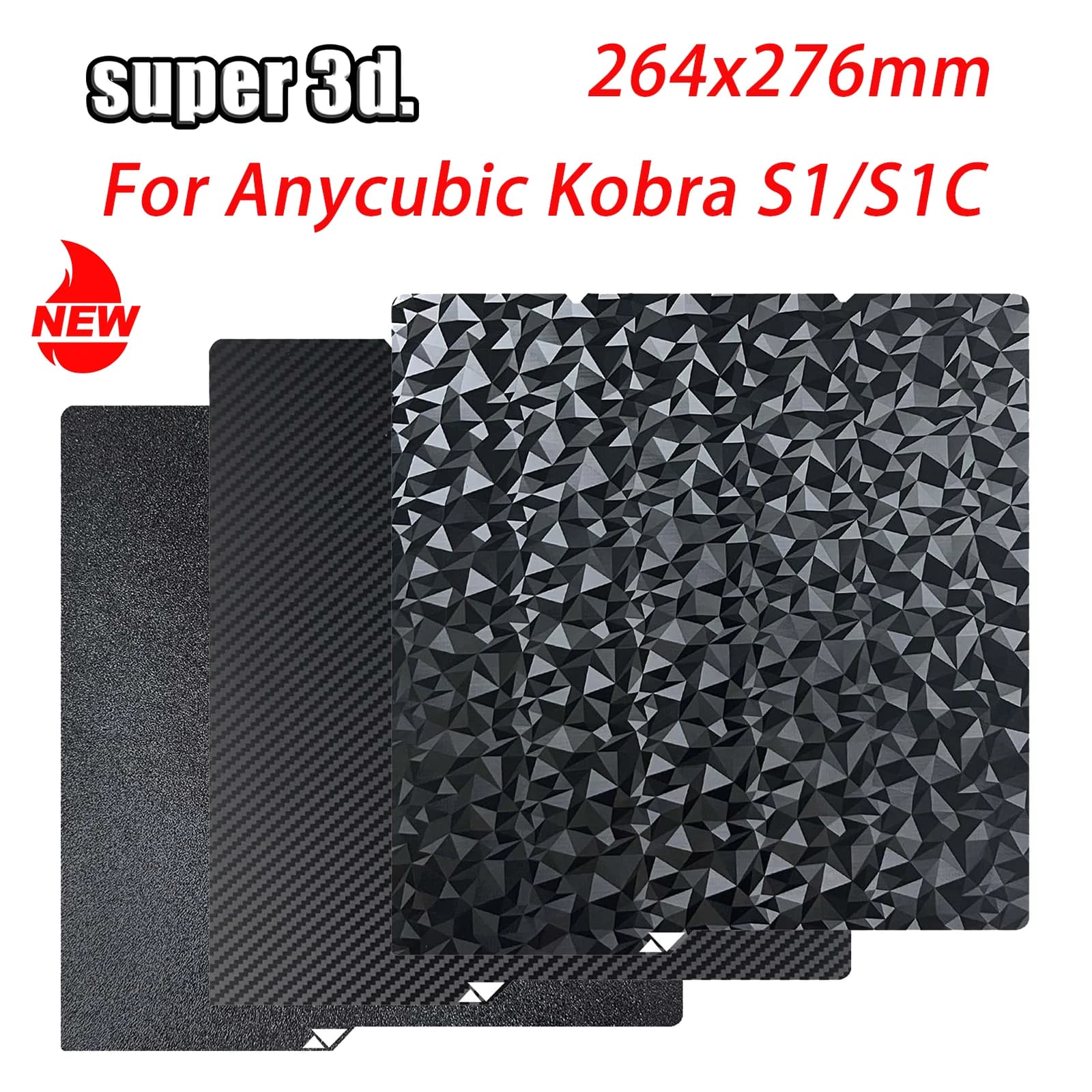 For Anycubic Kobra S1 Construction Plate S1C Bed S1 Combo PEO PEI Construction Plate 264x276mm PET Plate 3D Printer Accessories Thermal Bed