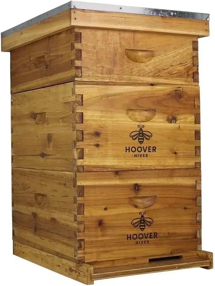 Kit Originale per Arnia Rivestita in Cera d'Api. Include 2 scatole profonde e 1 media, con 10 cornici in legno e fondazioni con rivestimento in cera resistente