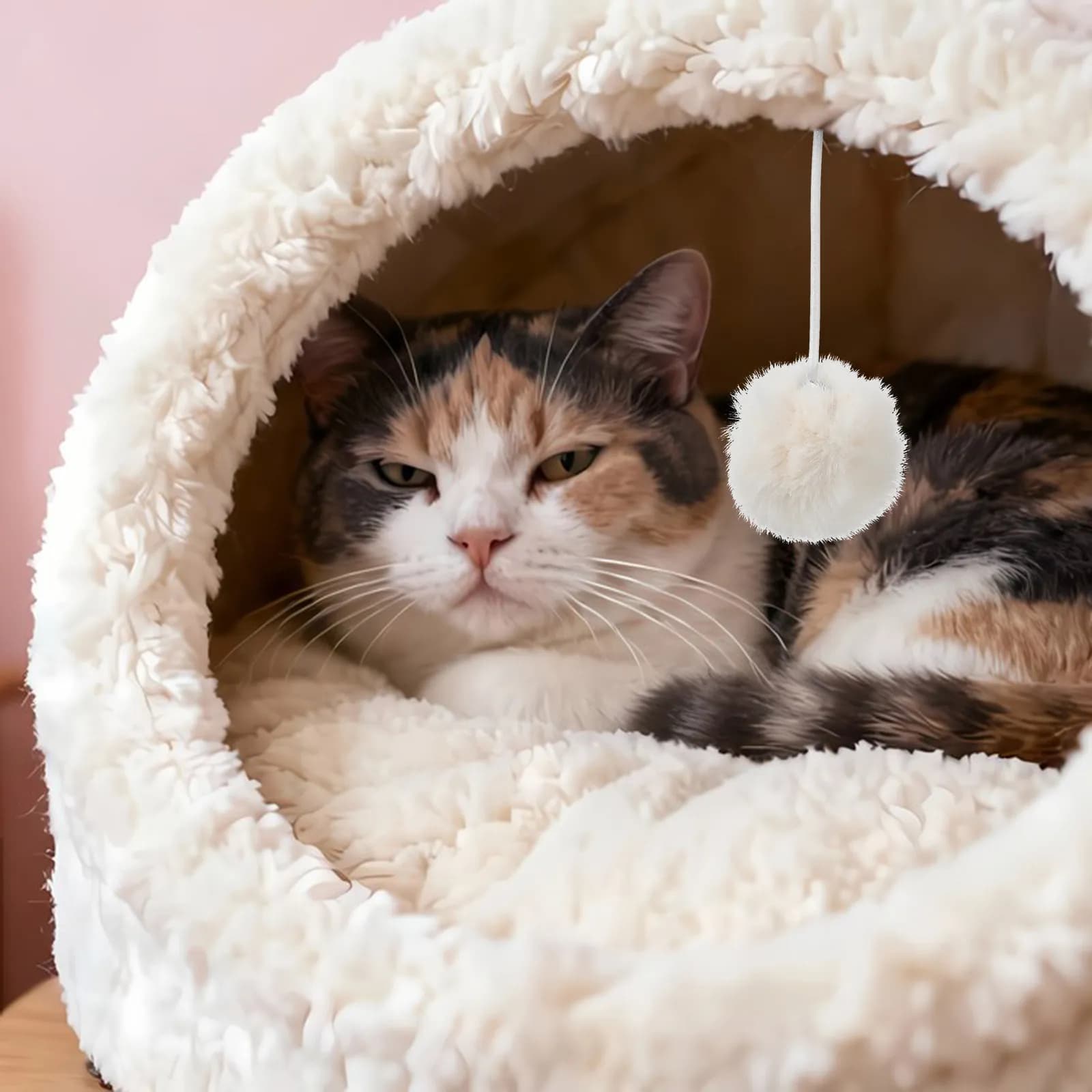 4 Pezzi Palline Interattive con Campanello per Tiragraffi e Alberi per Gatti, Accessorio di Ricambio per Intrattenimento