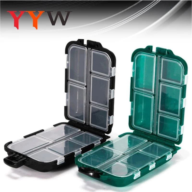 Fishing equipment box Fishing accessories Esca Hook housing Double-sided fishing gear box 10 compartments