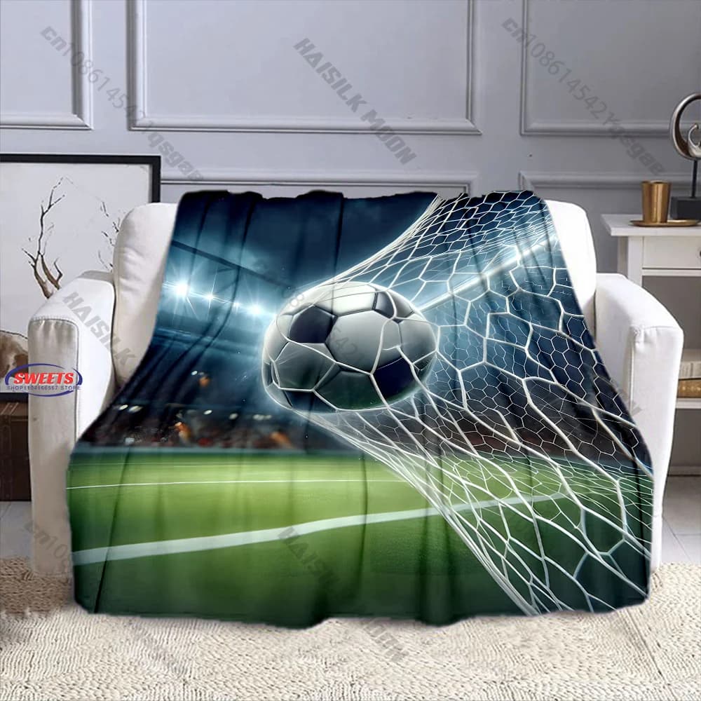 Coperta a tema calcistico per tifosi, disponibile in diverse misure, ideale per camerette di bambini e adulti, soggiorno, divano, decorazione, regalo raffinato