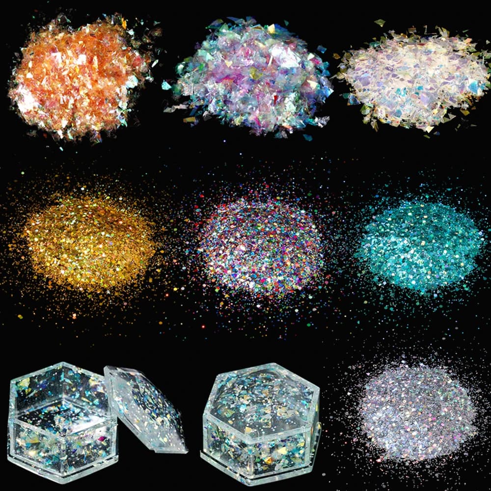 10g irregolare lucido AB specchio Aurora carta paillettes resina epossidica ripieni Flakies per resina epossidica stampo Filler artigianato Nail Art