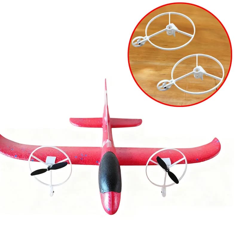 1Pair 8520 Coreless Motor Mount Landing Gear Propeller Protector Ring Integrated Kit for Hand-Launch Plane/Fixed-Wing RC Drone