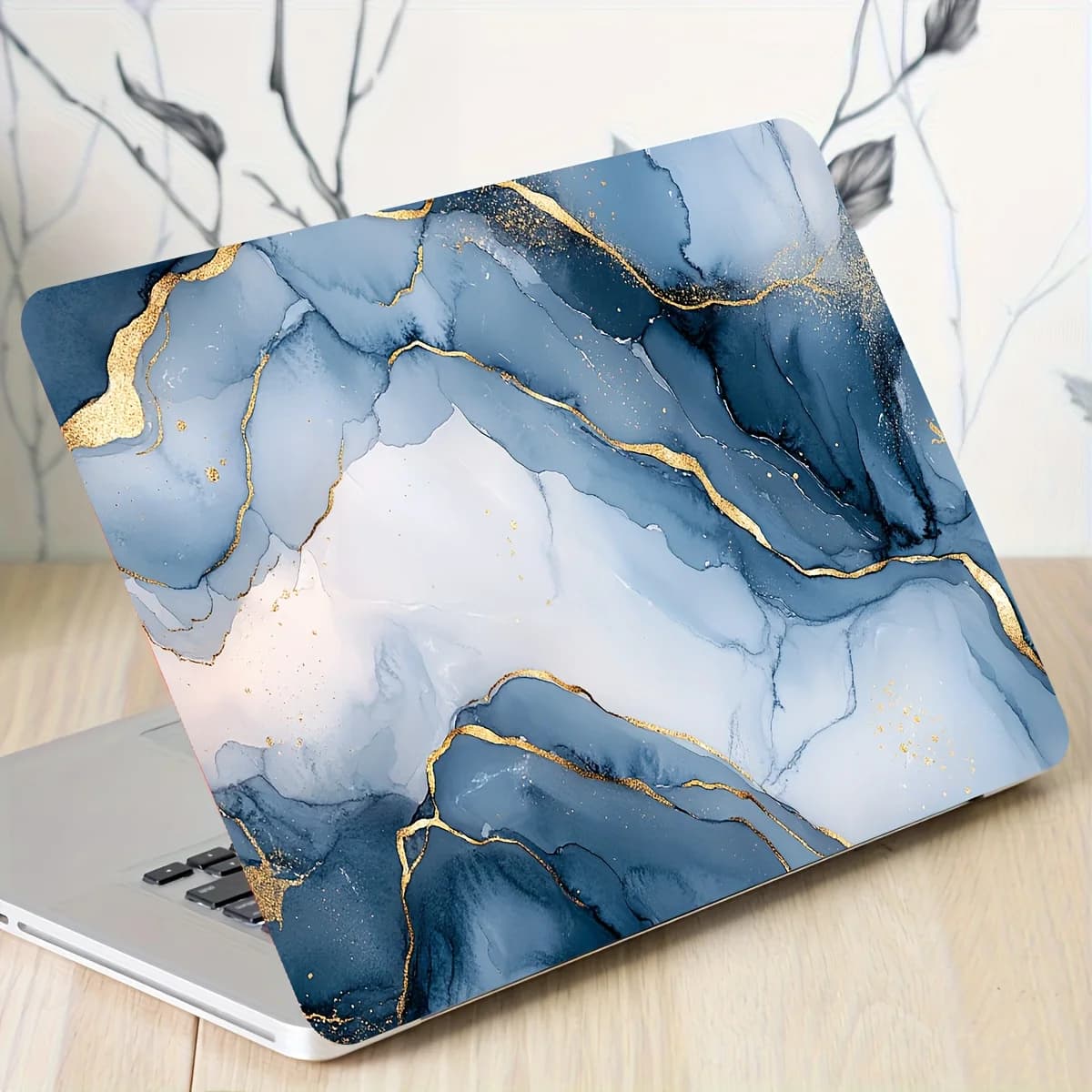 Adesivo in vinile per laptop effetto marmo, 2 pezzi/set, custodia artistica fai-da-te resistente ai graffi, adesivo universale per netbook non riutilizzabile