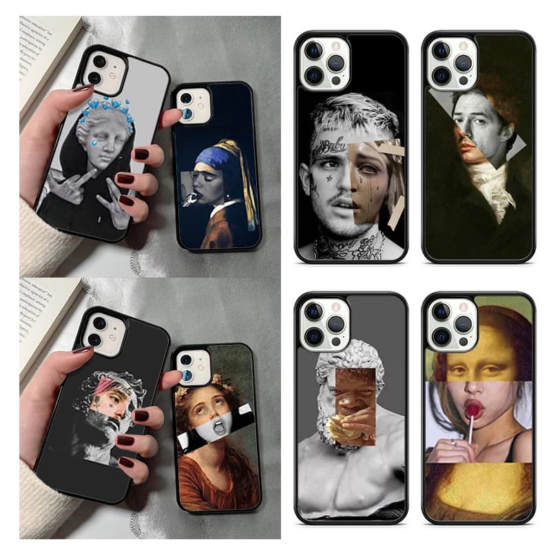 Custodia per telefono con statua estetica famosa per iPhone 17 Air 14 15 16 13 12 Cover per Apple Pro Max Plus Coque