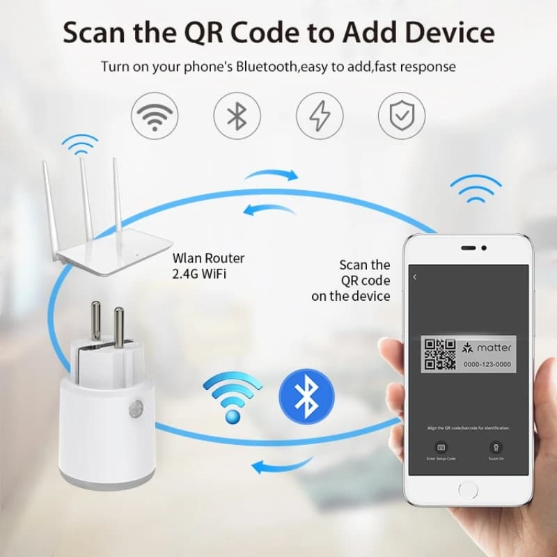 Nuova Presa Intelligente WiFi Tuya EU 16A con Monitoraggio Consumo, Controllo Remoto tramite App SmartLife, Compatibile con Alexa, Yandex Alice, Google Assistant
