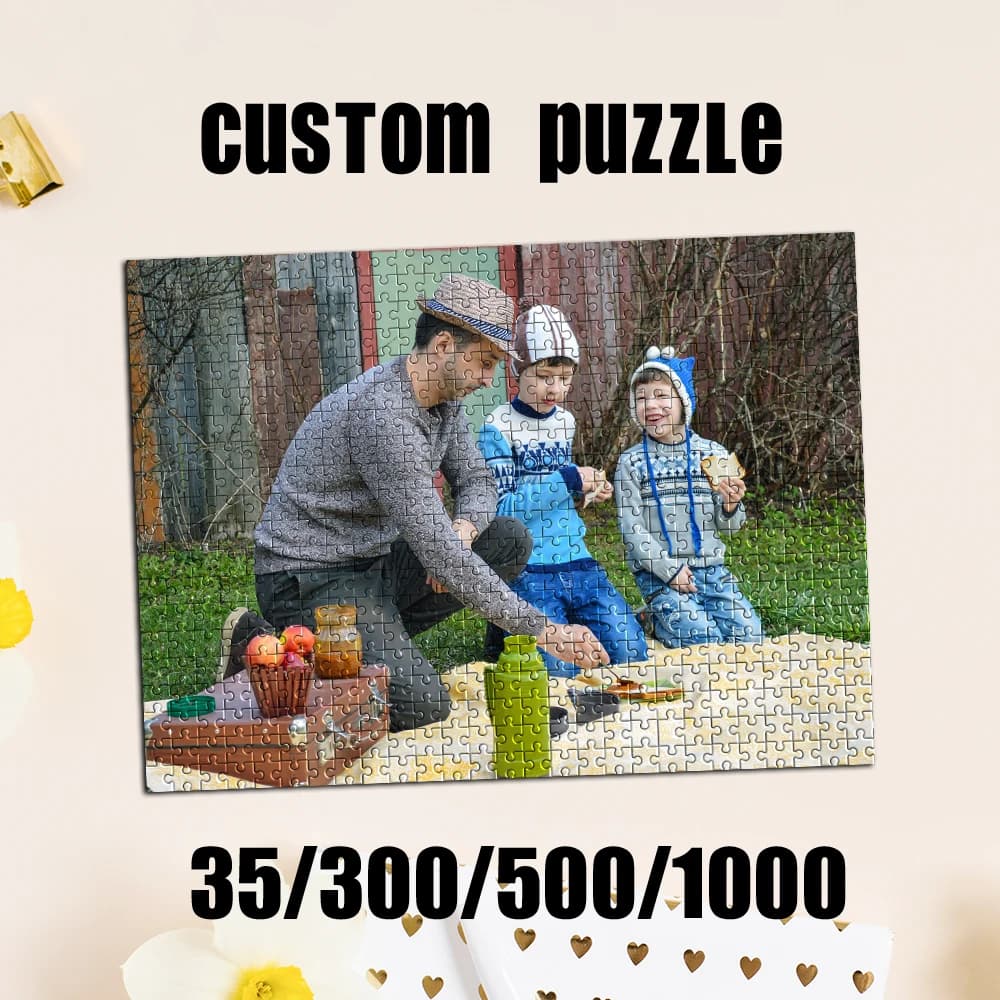 Puzzle personalizzato con foto da 35/300/500/1000 pezzi, ritratto personalizzato, regalo commemorativo creativo, giochi per famiglie
