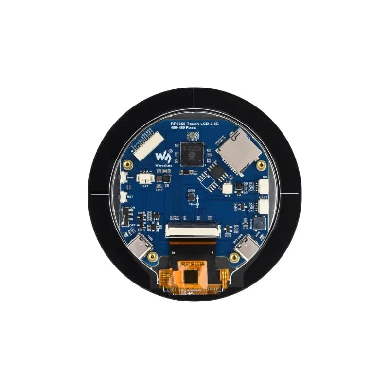 Scheda di sviluppo display rotondo da 2,8 pollici RP2350, basata sul microcontrollore Raspberry Pi RP2350B dual-core e dual-hitecture