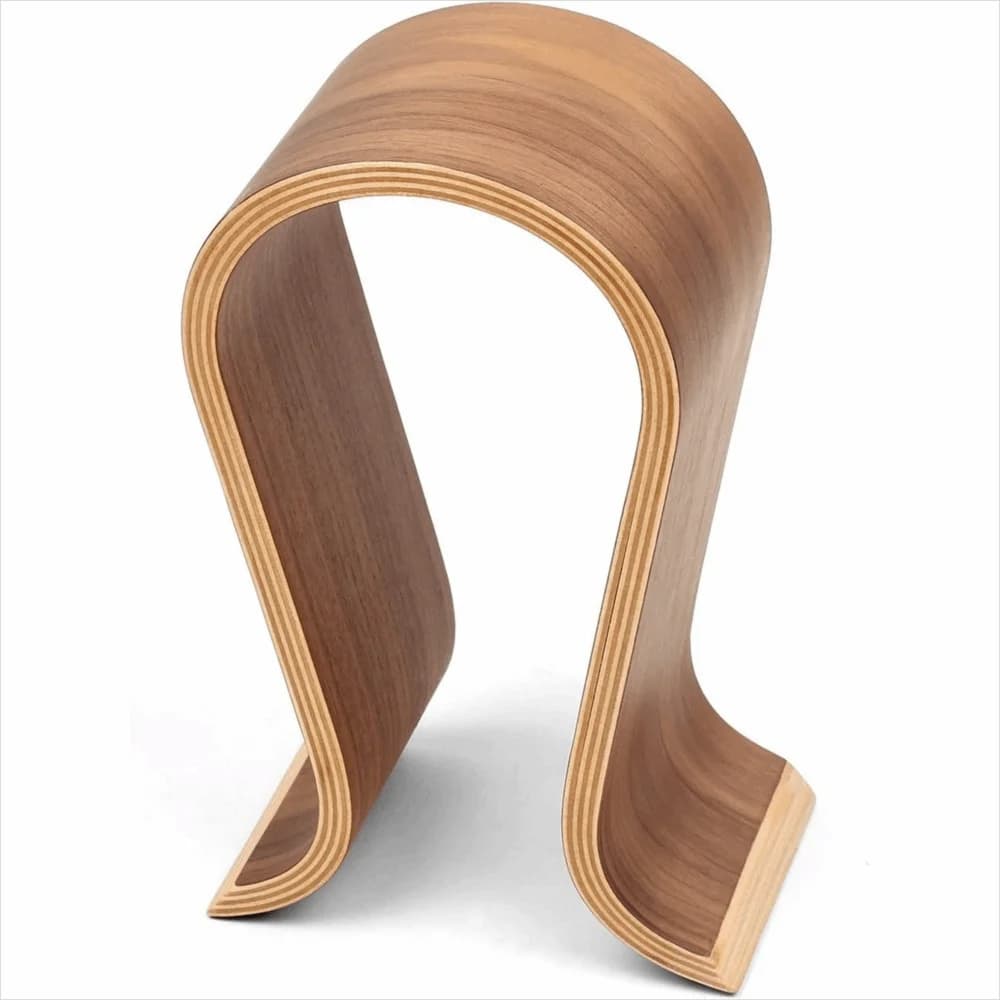 Supporto per Cuffie in Noce Massiccio, Base Robusta, Espositore a Forma di U, Universale, Accessori per Cuffie