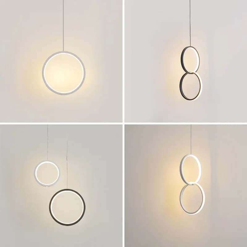 Lampada a sospensione moderna ad anello a LED per comodino ristorante bar soggiorno lampadario interno per la decorazione domestica apparecchio di illuminazione lucentezza
