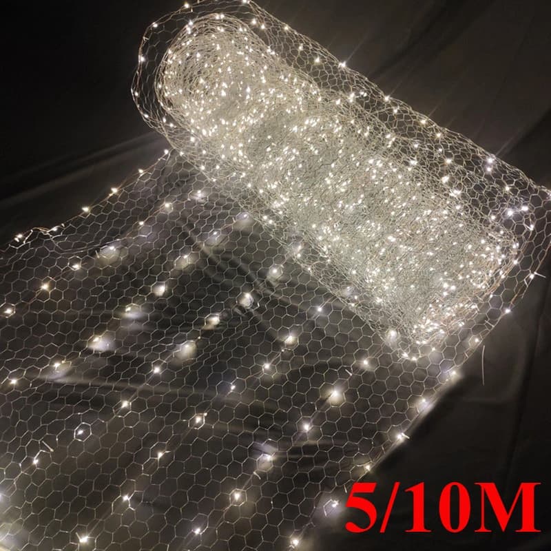 Matrimonio fai da te Natale Compleanno Decorazione del soffitto Lampada luminosa in ferro battuto Perline Cielo stellato Layout di scena per fotografia di scena netta