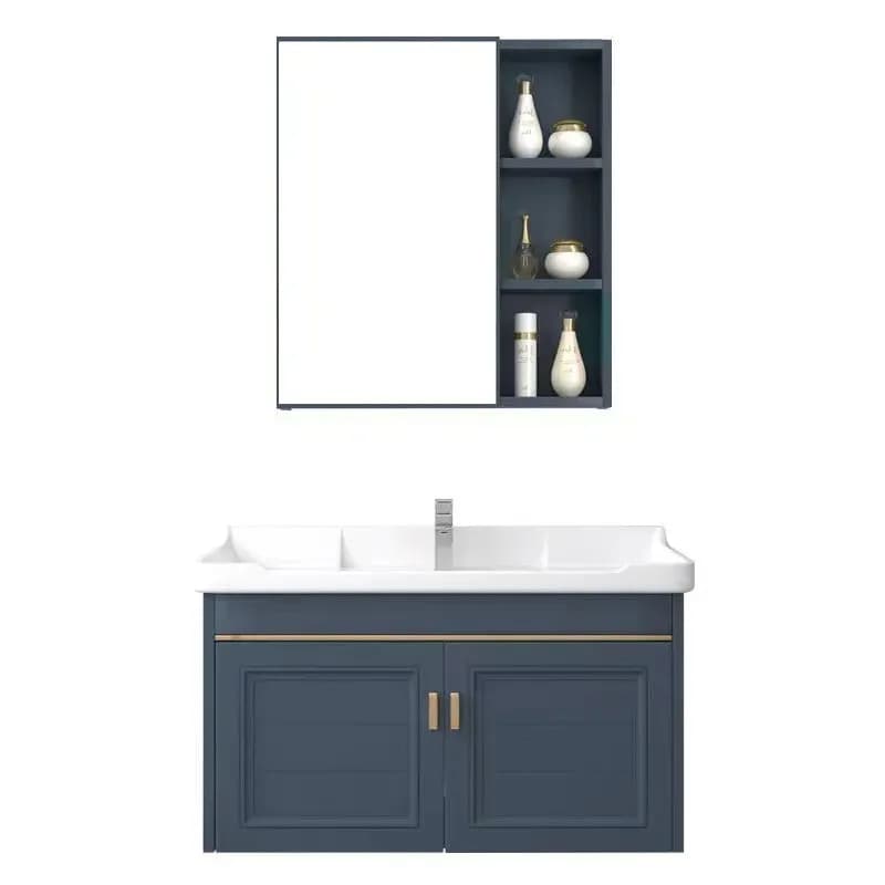 Factory Direct Sale Bathroom Sets Luxury Single Ceramic Sinks Bathroom Vanities Cabinets with Mirror