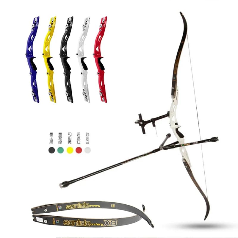 SANLIDA Arco ricurvo Riser Miracle X8 Arti dell'arco completi Sistema di interfaccia ILF Tiro con l'arco entry-level Tiro al bersaglio Sport all'aria aperta
