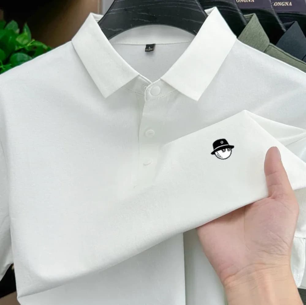 High-quality Men's Sports Casual Wear, Men's Summer Short-Sleeve Golf Polo Shirt, Solid Color With Collar, Breathable Office T-s