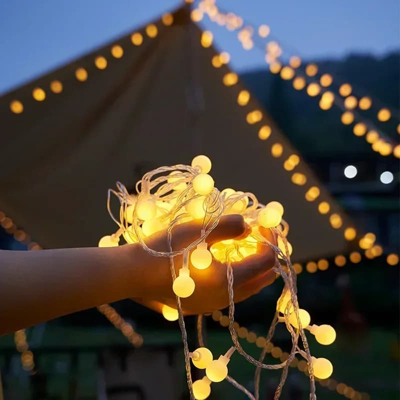 3M-22M Spina UE Palla LED Luci della stringa Luci della ghirlanda Lampada esterna Matrimonio Giardino Lucine Decorazione natalizia