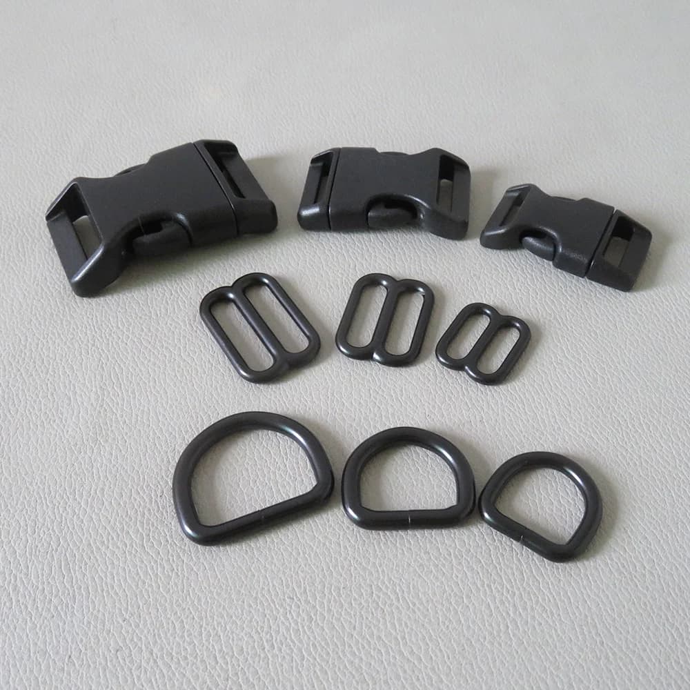1Set 15mm collare per cani Paracord anello a D in metallo Slider Belt Loop Breakaway Release fibbia accessorio fatto a mano cablaggio esterno Hardware