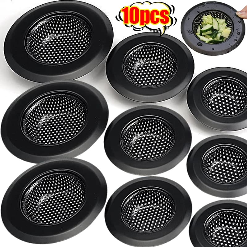 S/M/L Stainless Steel Sink Filters Kitchen Bathroom Washer Black Filtration Exhaust Hole Filter Waste Screen Network Sink Filters