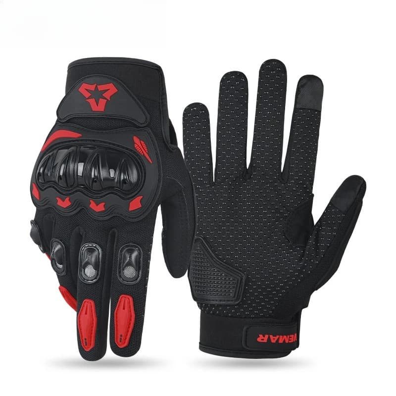 Motorcycle Riding Gloves Men Full Finger Touch Screen Anti Slip Breathable Motorbike Racing All Season Windproof Warm Gloves