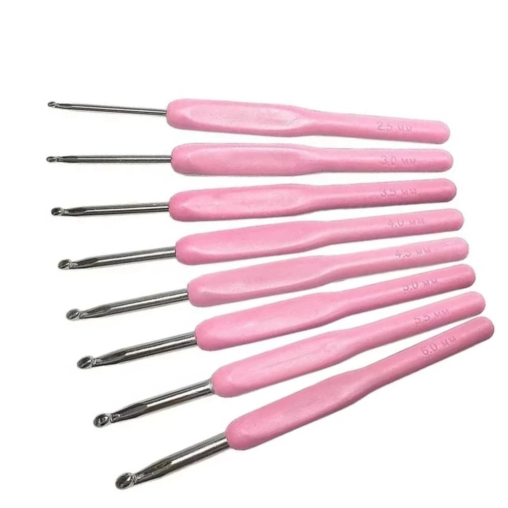 Sweater Needle 8pcs Knitting Tool Thick Soft Handle Aluminum Crochet Hook Multi-Color Handle Crochet Sewing Accessories