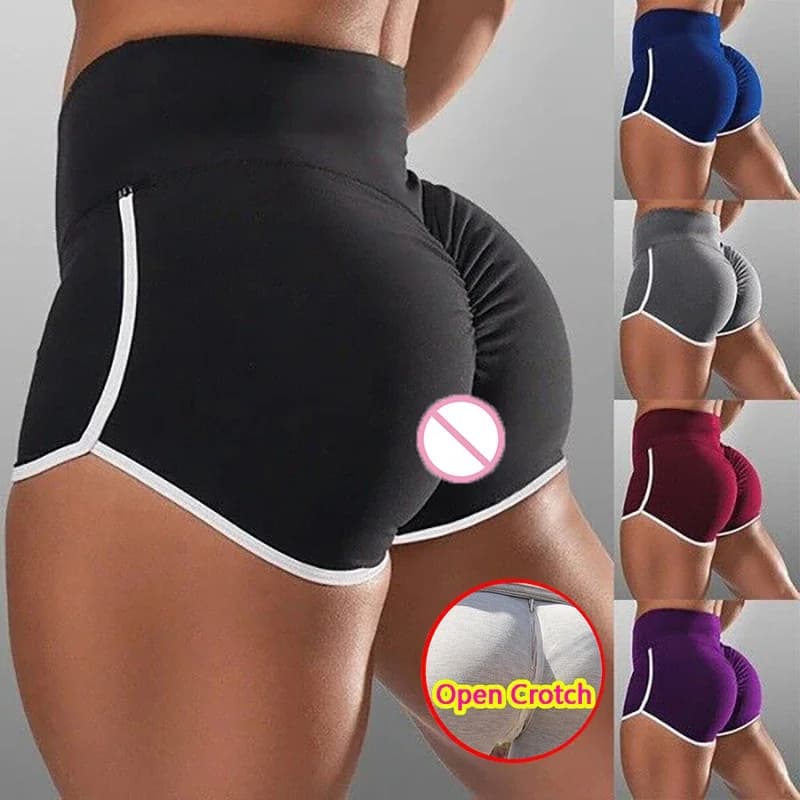 Pantaloncini Crotchless Sexy da donna con apertura sul cavallo mutandine Costume per coppia pantaloncini del sesso all'aperto cerniere nascoste pantaloni sollevatore bottino amore