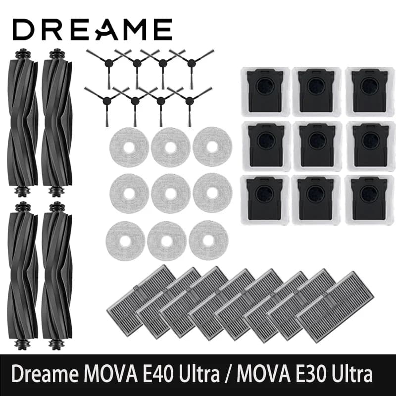 Dreame MOVA E40 Ultra / Dreame L30 Ultra S/ Robot Vacuum Spare Parts Main Side Brushes Mop Cloths HEPA Filters Dust Bags Accesso
