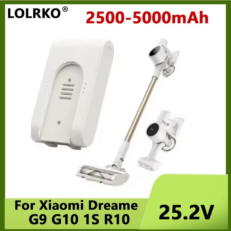 25.2V LOLRKO® 5000mAh Lithium Battery P2046-7S1P-BC For Xiaomi Mijia Dreame G9 G10 1S R10 Vacuum Cleaner Replacement Parts