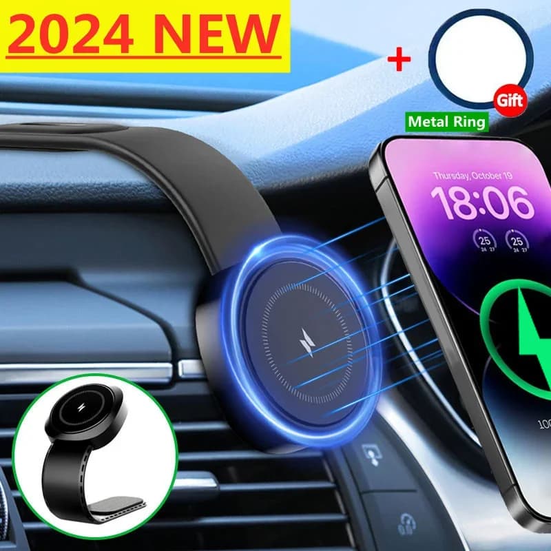 Magnetic Car Wireless Charger Quick Charging Car Phone Support Central Control Screen Dasher for iPhone 15 14 13 12 Pro Max Mini