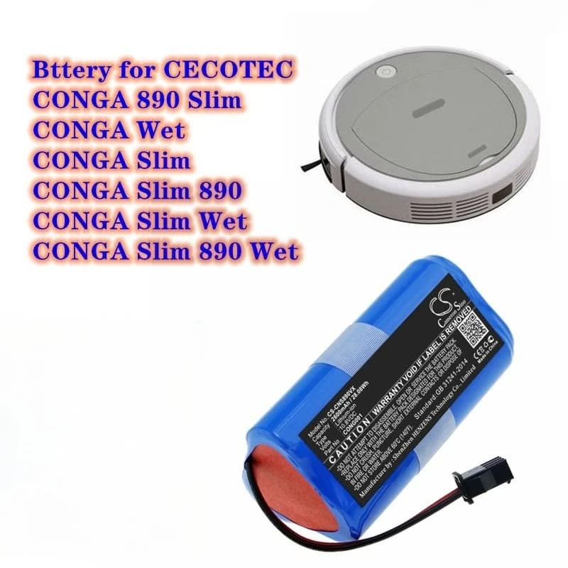 Batteria per aspirapolvere robot 10,8 V/2600 mAh CONG0001 per CECOTEC CONGA Slim 890 Wet