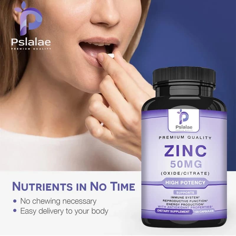 High Power Natural Antioxidant, Zinc Supplements - Daily Vitamin Zinc Capsules for Adults, Energy Production