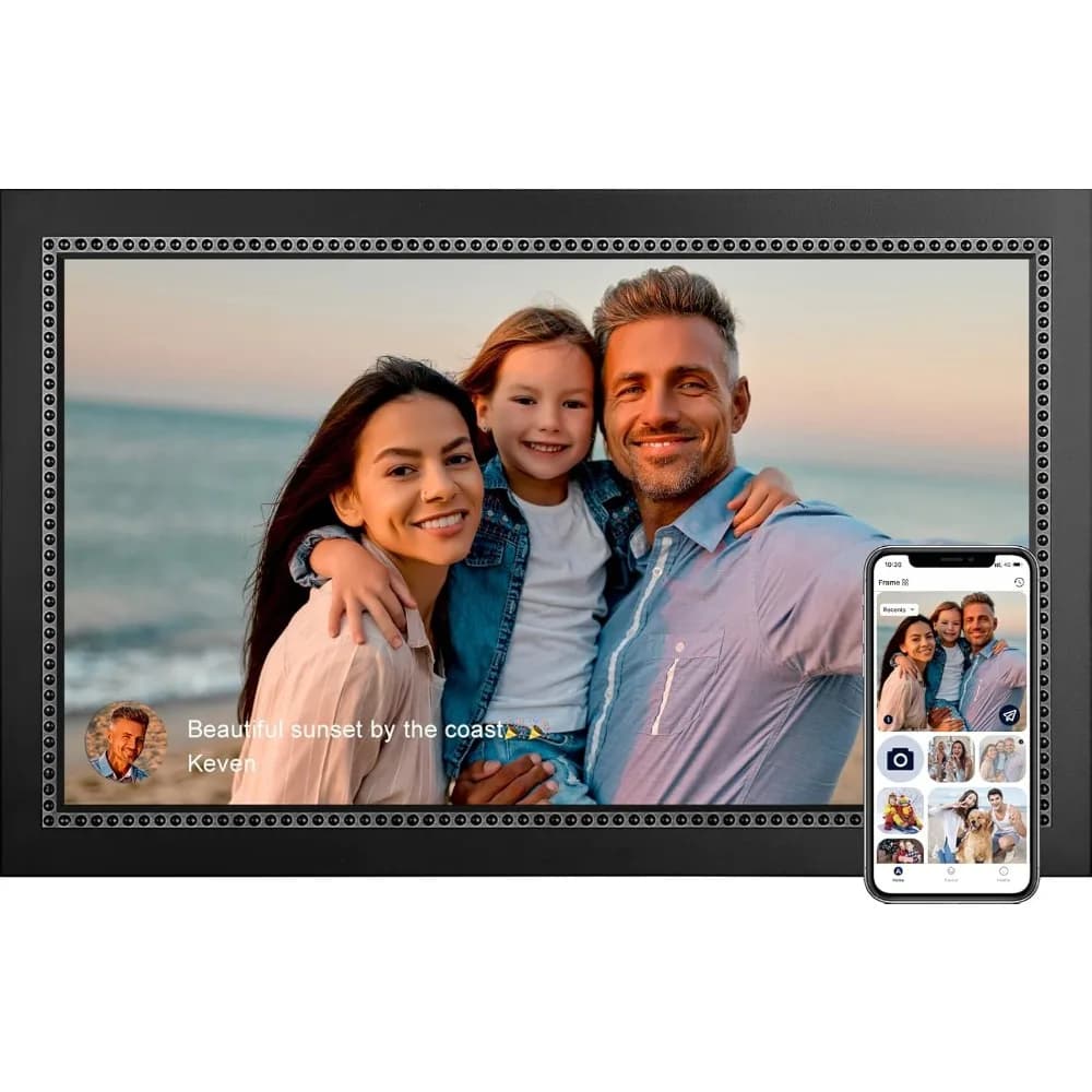 Cornice digitale Cornice per foto digitale grande da 15,6 pollici con touchscreen Full HD 1920 * 1080 IPS, condivisione Smart Frame WiFi da 64 GB