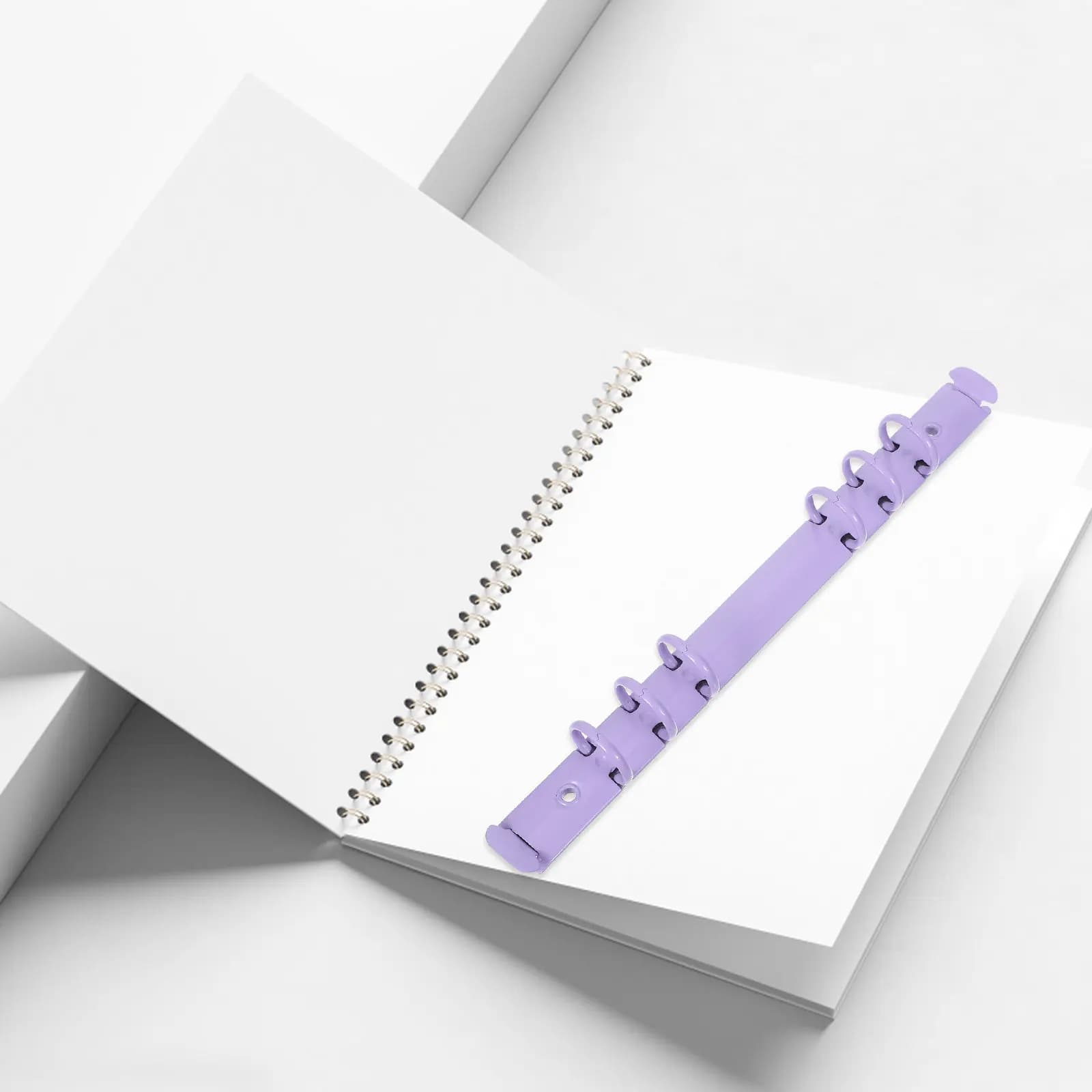 2 Pezzi Anelli Raccoglitori in Metallo Viola a 6 Anelli con Meccanismo Staccabile per Quaderni e Agende - Accessori per Rilegatura