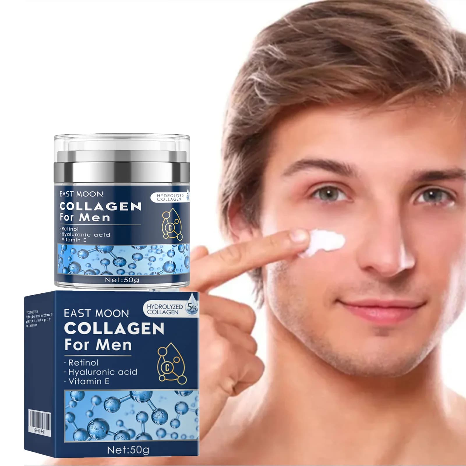 Men's Retinol Face Moisturizer Tightening Retinol Cream Anti-Wrinkle Aging Moisturizing Shrink Pores Whitening Smooth Men Skin Care Collagen Cream
