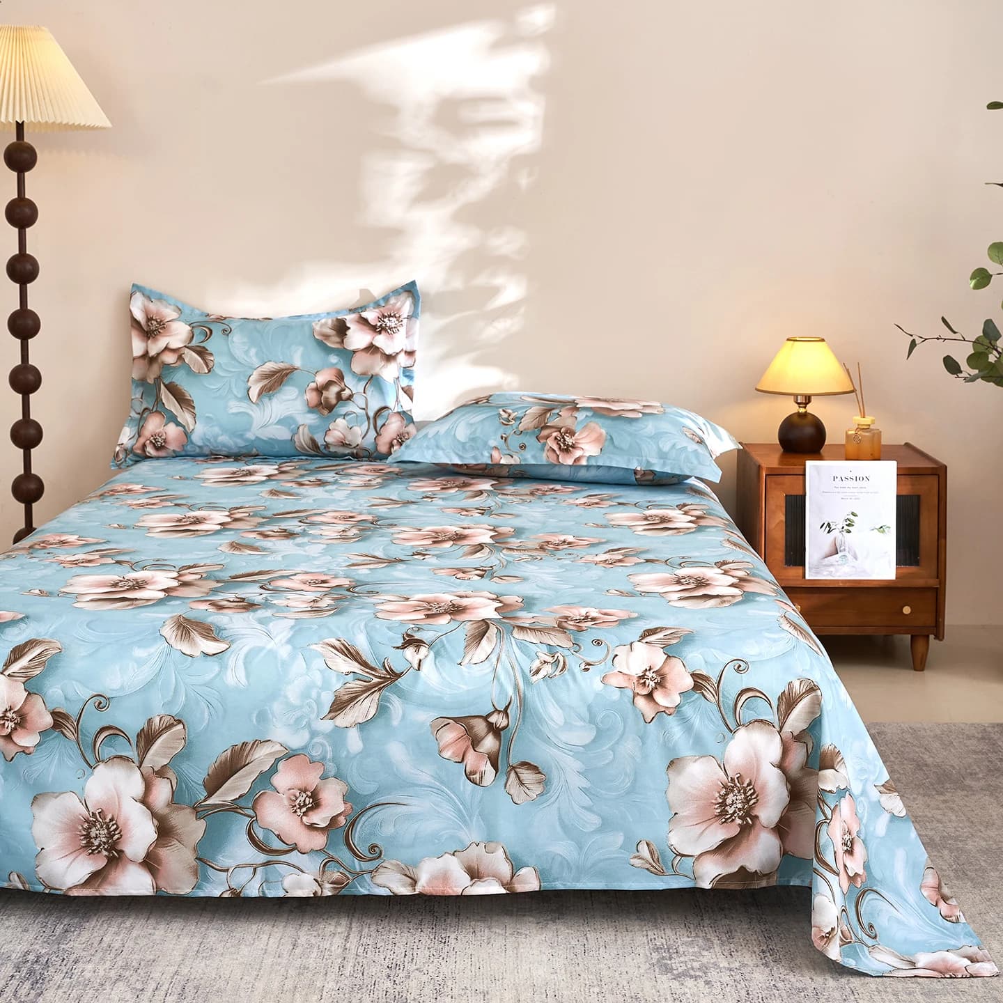 1 pezzo di lenzuolo stampato. Letto singolo. Letto matrimoniale. Biancheria da letto confortevole. Adatto a tutte le stagioni (esclusi i copricuscini)