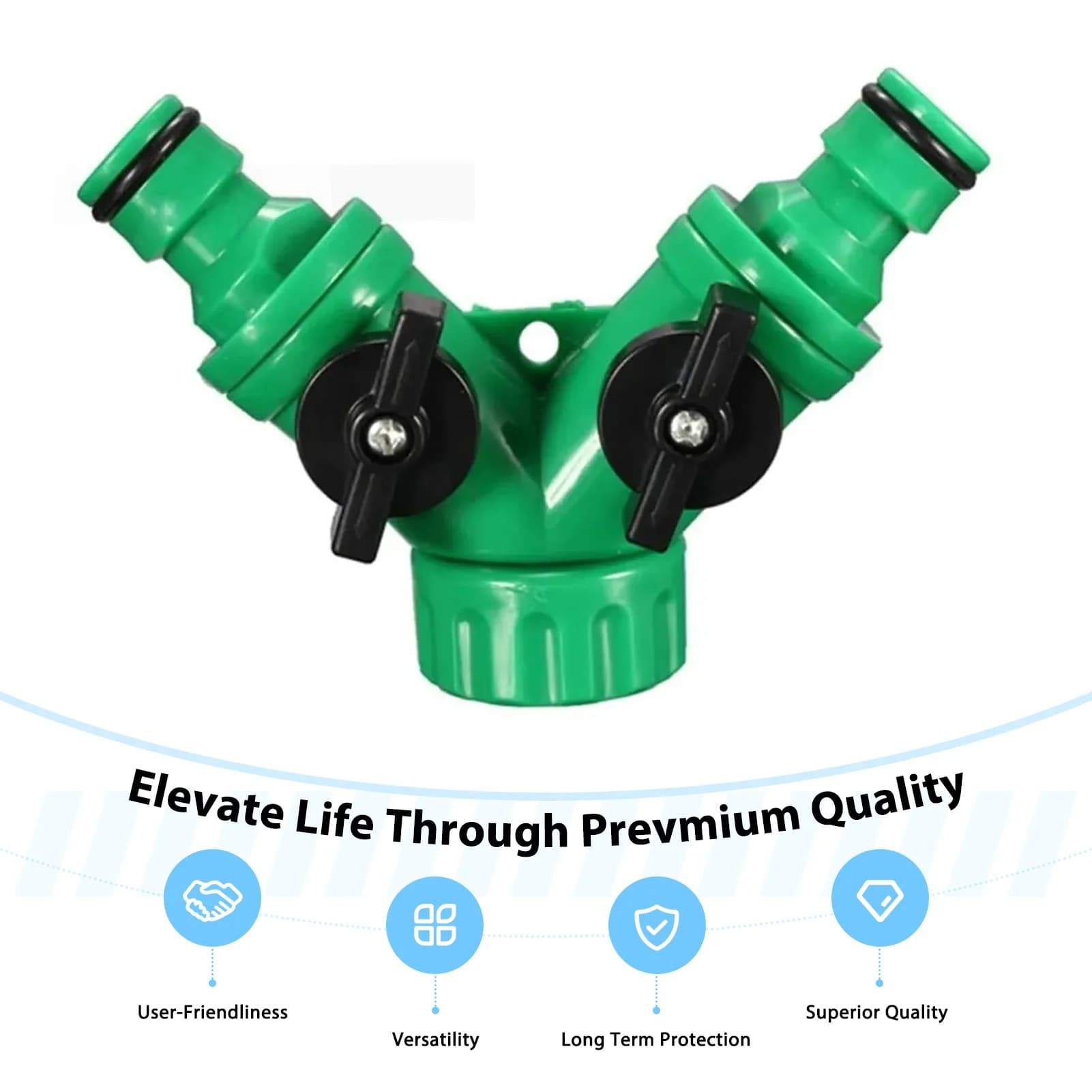 3-Way Water Faucet Connector 3/4 Spigot Splitter Hose Garden Connector for Watering Plants Flowerbeds Lawns Vegetable