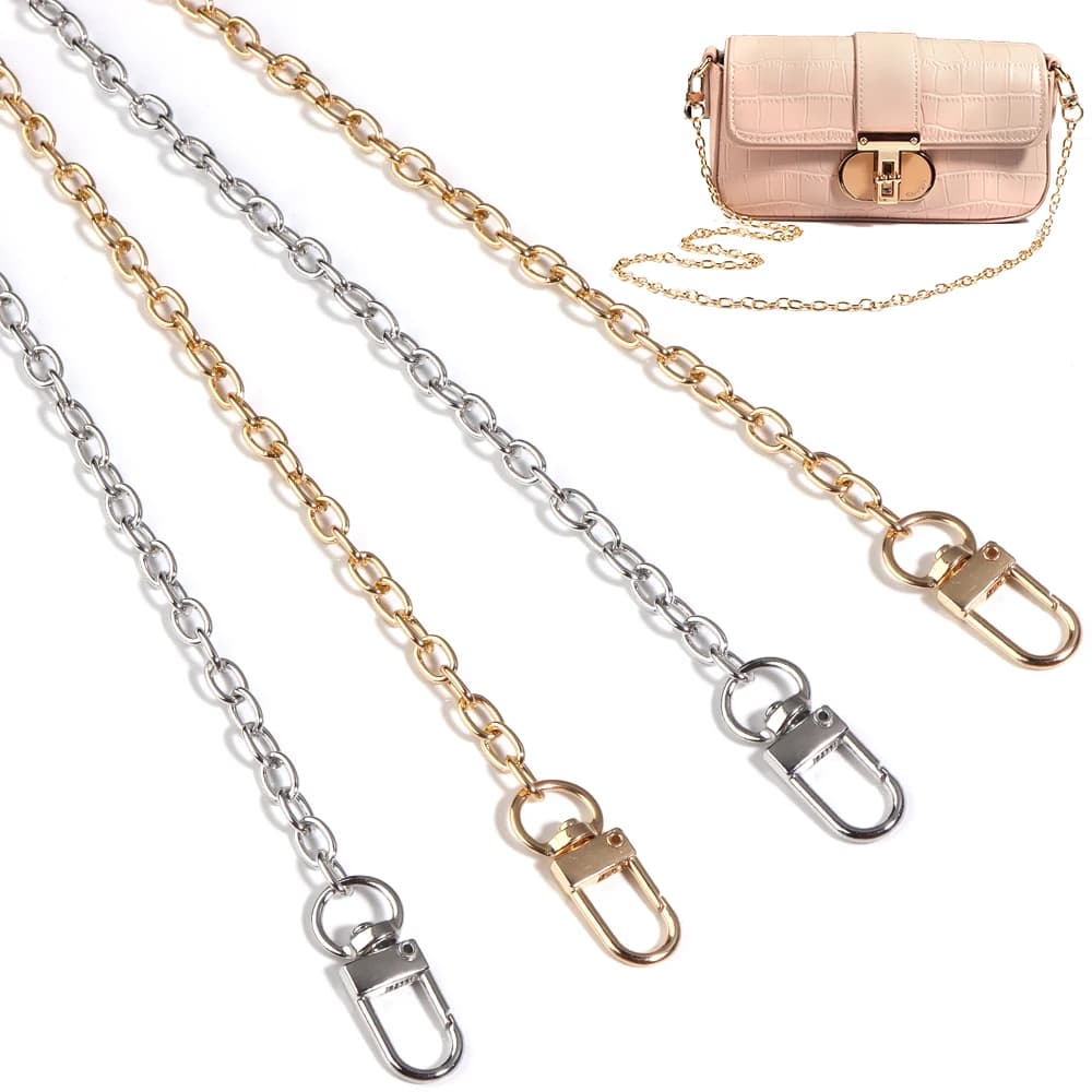 20/40/80/120cm Aluminum Metal Bag Shoulder Chain Belt Spare Parts Bags Strap For Women Hand Made Extended Chain Bags Accessories