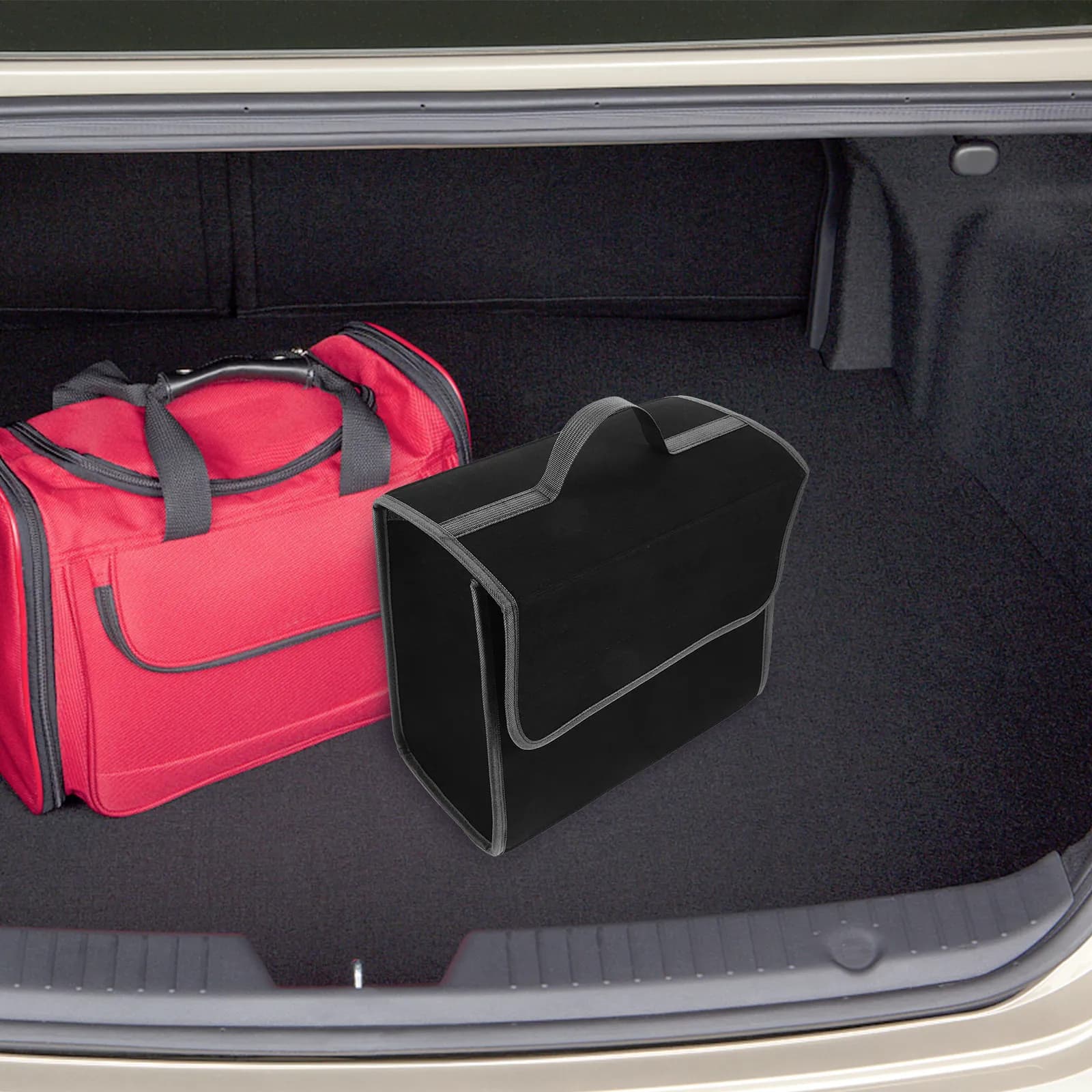 Large Capacity Folding Trunk Organizer Bag for Cars Soft Scratch Proof Compact Storage Solution Car Trunk Organizer Box Auto