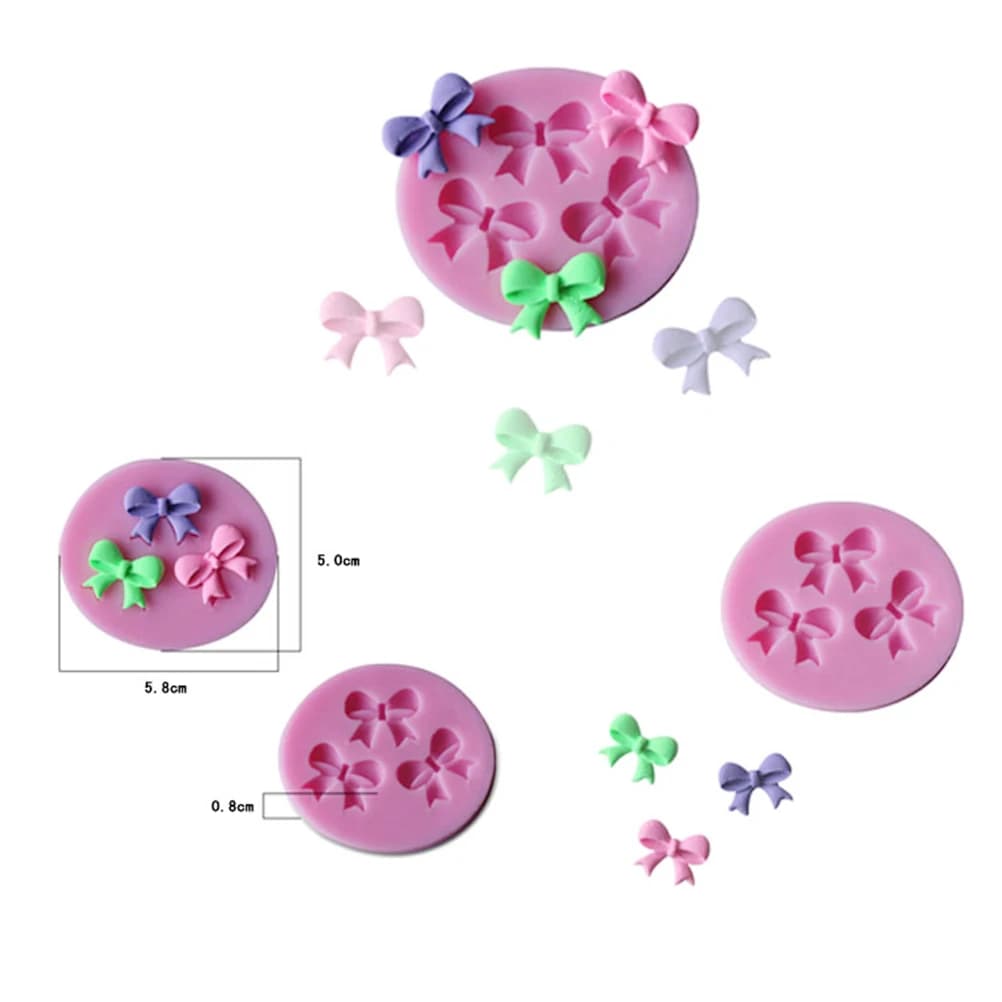 New DIY 3D Cake Decorating Bowknot Shaped Fondant Sugar Cake Silicone Mold Art Tools