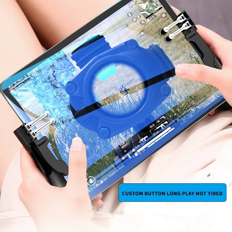 Per Controller PUBG Six Finger Pubg Mobile Trigger Gamepad Grip L R Fire Aim Button Joystick per Ipad Tablet FPS Handle